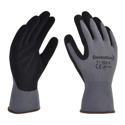 Guante Poliester DermaCare Gris Rec Nitrilo Negro