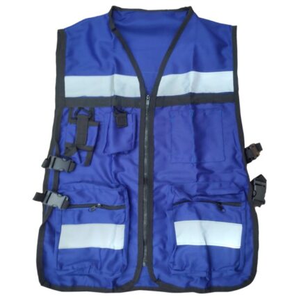 Chaleco Brigadista Azul Reflejante con Bolsa TU