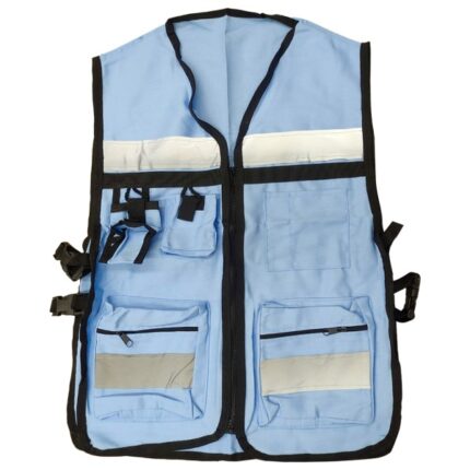 Chaleco Brigadista Celeste  Reflejante con Bolsa TU