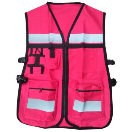 Chaleco Brigadista Rosa  Reflejante con Bolsa TU